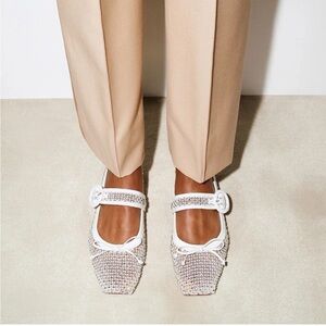 Christian Louboutin MAMASTRAPITINA Strass Crystal Mesh Ballerina Flat Shoes
9.5